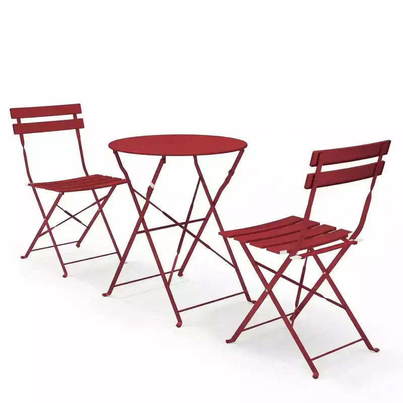 Ensemble de table et chaises pliantes portables trois pièces pour l'extérieur