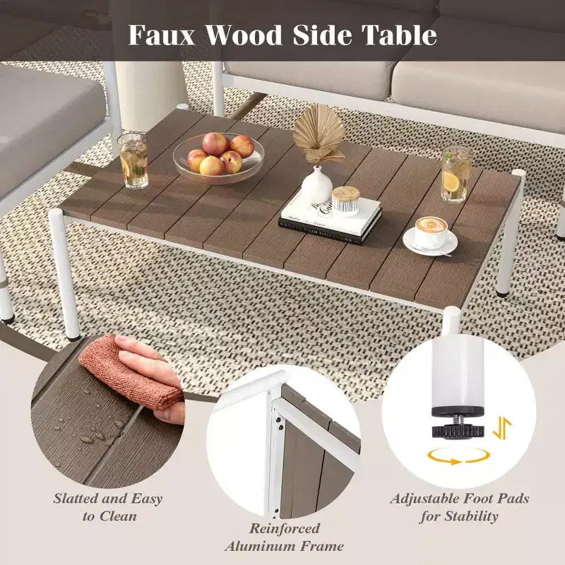 Costway Ensemble de Mobilier de Jardin 4/8 Pièces Canapé de Jardin Causeuse avec une Table Basse 2 Canapés Simples