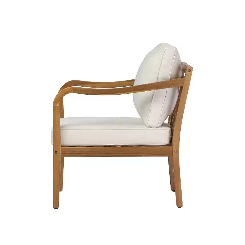 Christopher Knight Home Salma Ensemble de conversation 5 pièces moderne en bois d'acacia avec table à lattes et coussins