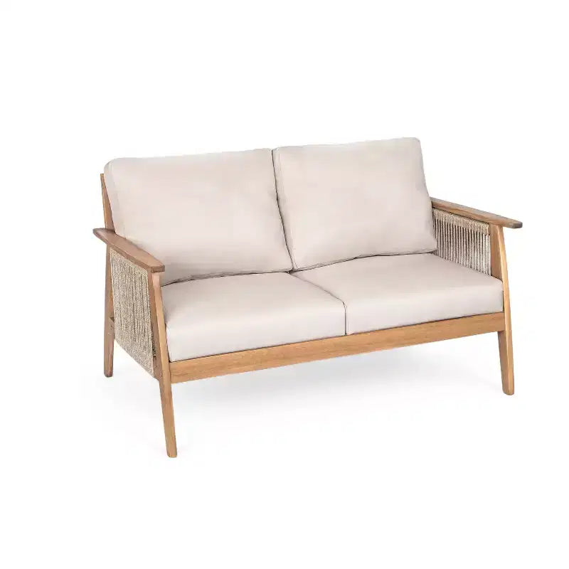 Ensemble de conversation de patio 2/4 pièces, ensemble de meubles d'extérieur en bois d'acacia avec canapé deux places, table, chaise pour jardin/balcon/arrière-cour - ModernLuxe