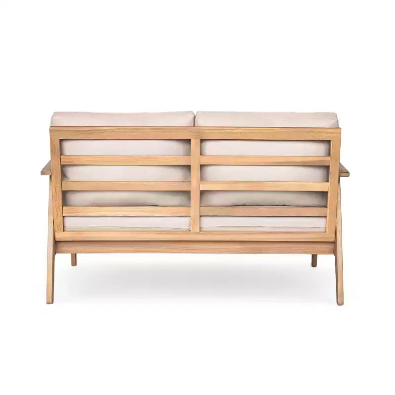 Ensemble de conversation de patio 2/4 pièces, ensemble de meubles d'extérieur en bois d'acacia avec canapé deux places, table, chaise pour jardin/balcon/arrière-cour - ModernLuxe