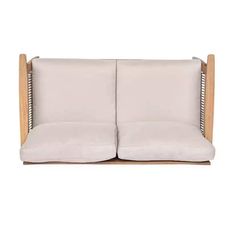 Ensemble de conversation de patio 2/4 pièces, ensemble de meubles d'extérieur en bois d'acacia avec canapé deux places, table, chaise pour jardin/balcon/arrière-cour - ModernLuxe