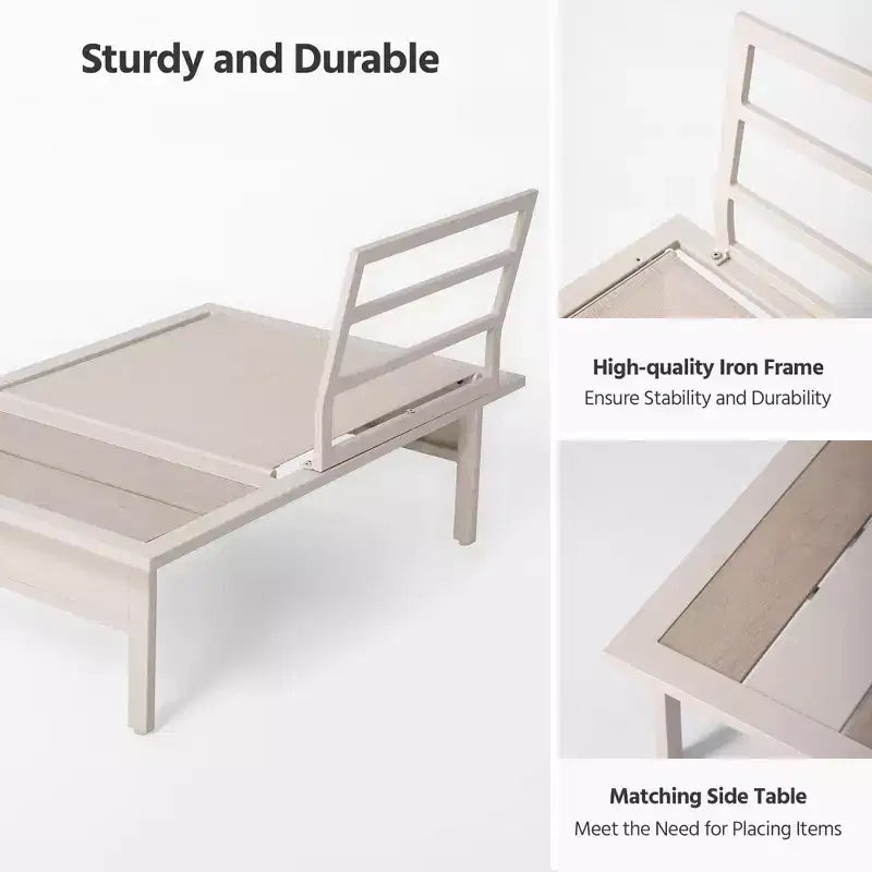 Ensemble de mobilier de jardin LAUSAINT HOME, salon de jardin d'extérieur avec cadre en métal et table basse pour jardin, bord de piscine