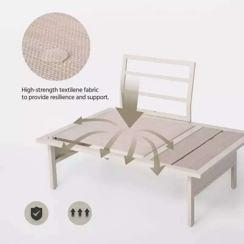 Ensemble de mobilier de jardin LAUSAINT HOME, salon de jardin d'extérieur avec cadre en métal et table basse pour jardin, bord de piscine