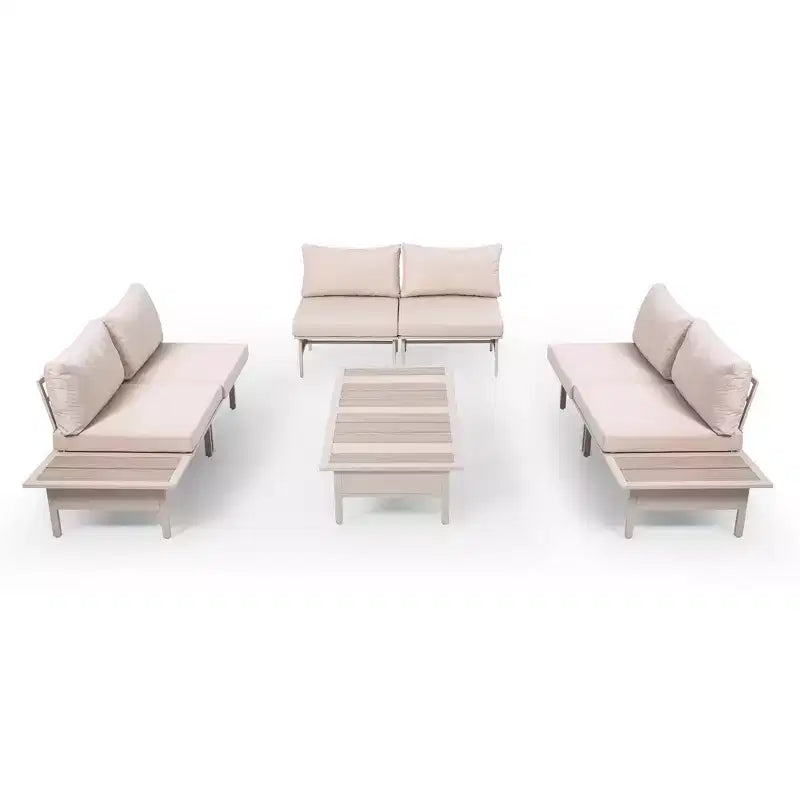 Ensemble de mobilier de jardin LAUSAINT HOME, salon de jardin d'extérieur avec cadre en métal et table basse pour jardin, bord de piscine