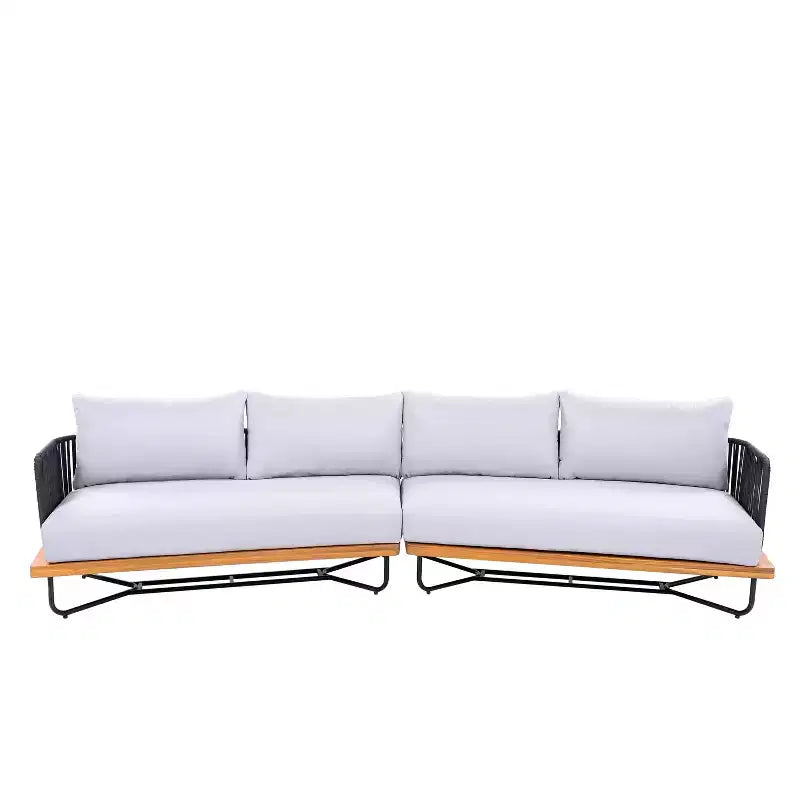 Christopher Knight Home Lucas Ensemble de 4 pièces en corde tressée, acacia et fer, pour l'extérieur