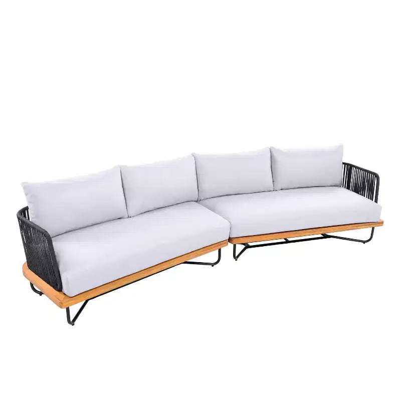 Christopher Knight Home Lucas Ensemble de 4 pièces en corde tressée, acacia et fer, pour l'extérieur