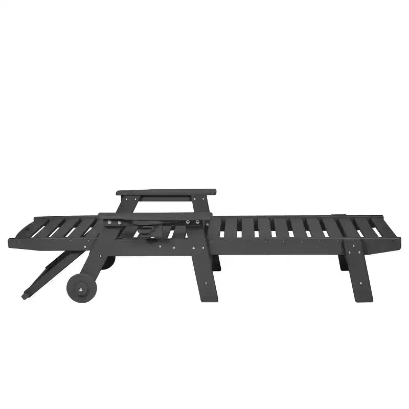 GDFStudio Fern - Ensemble de 3 chaises longues d'extérieur avec table d'appoint et dossier réglable