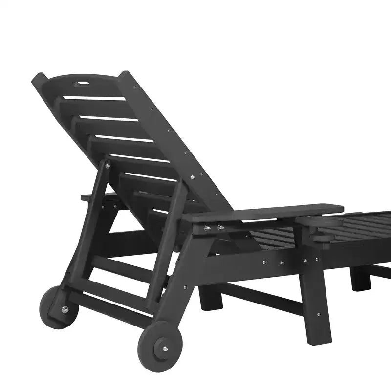 GDFStudio Fern - Ensemble de 3 chaises longues d'extérieur avec table d'appoint et dossier réglable
