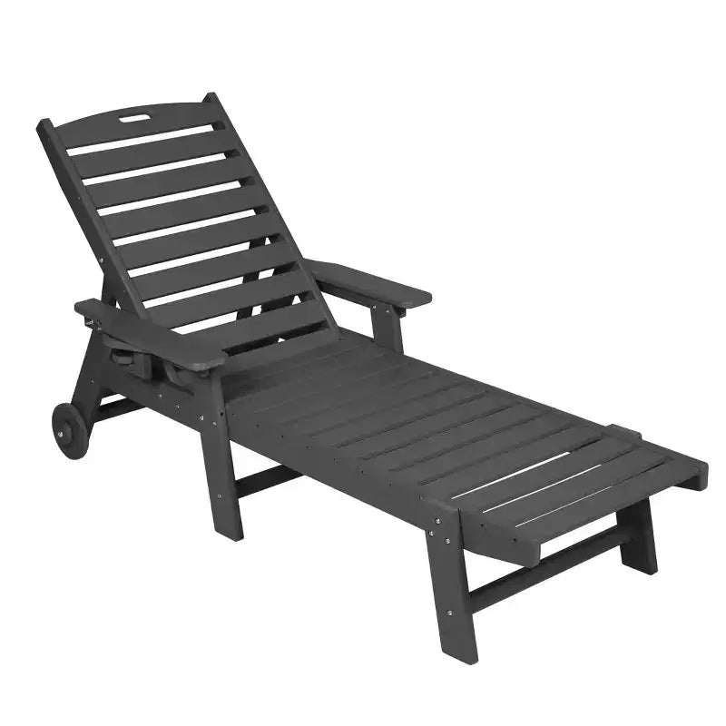 GDFStudio Fern - Ensemble de 3 chaises longues d'extérieur avec table d'appoint et dossier réglable