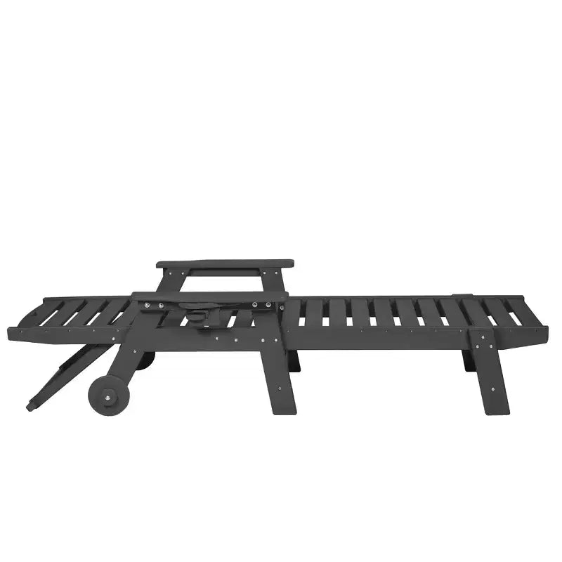 GDFStudio Fern - Ensemble de 3 chaises longues d'extérieur avec table d'appoint et dossier réglable