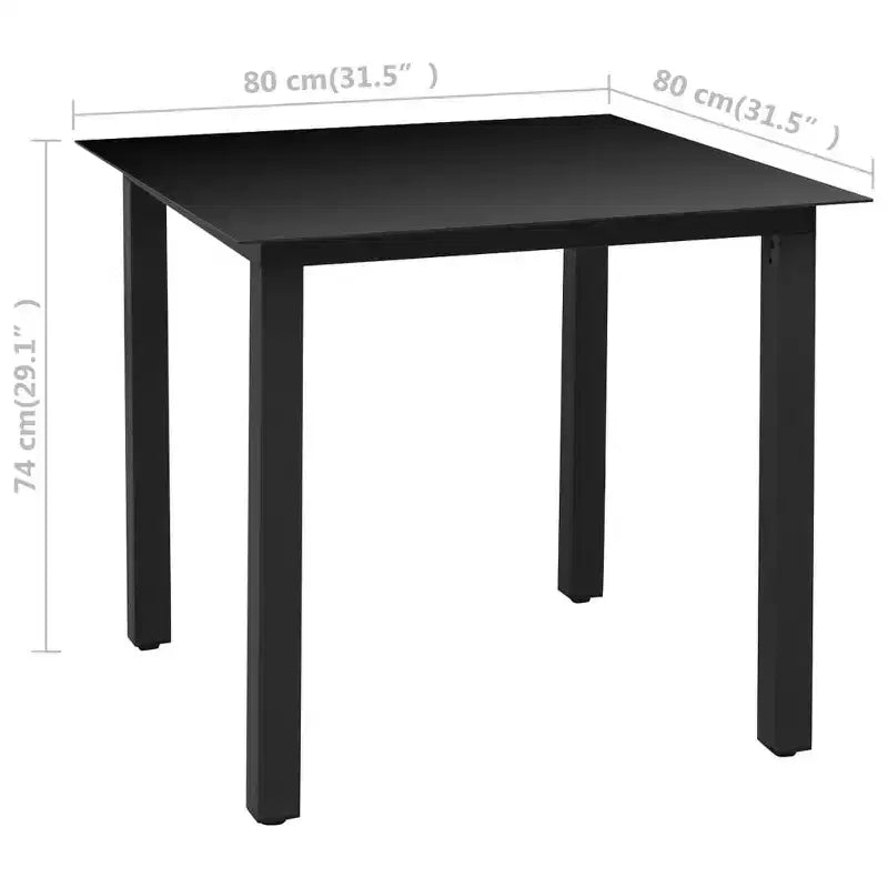 vidaXL Ensemble de salle à manger noir en rotin PE pliable de taille moyenne pour extérieur