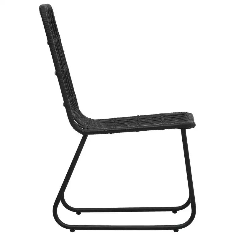 vidaXL Ensemble de salle à manger noir, en rotin synthétique, acier enduit de poudre, verre trempé