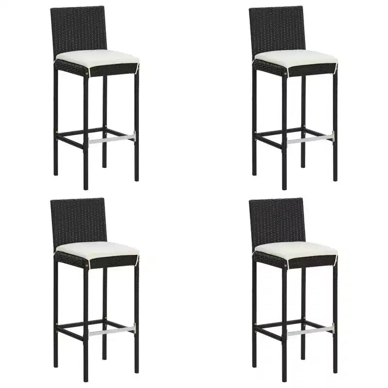 vidaXL Ensemble de bar de jardin en résine tressée noir, acier laqué Standard