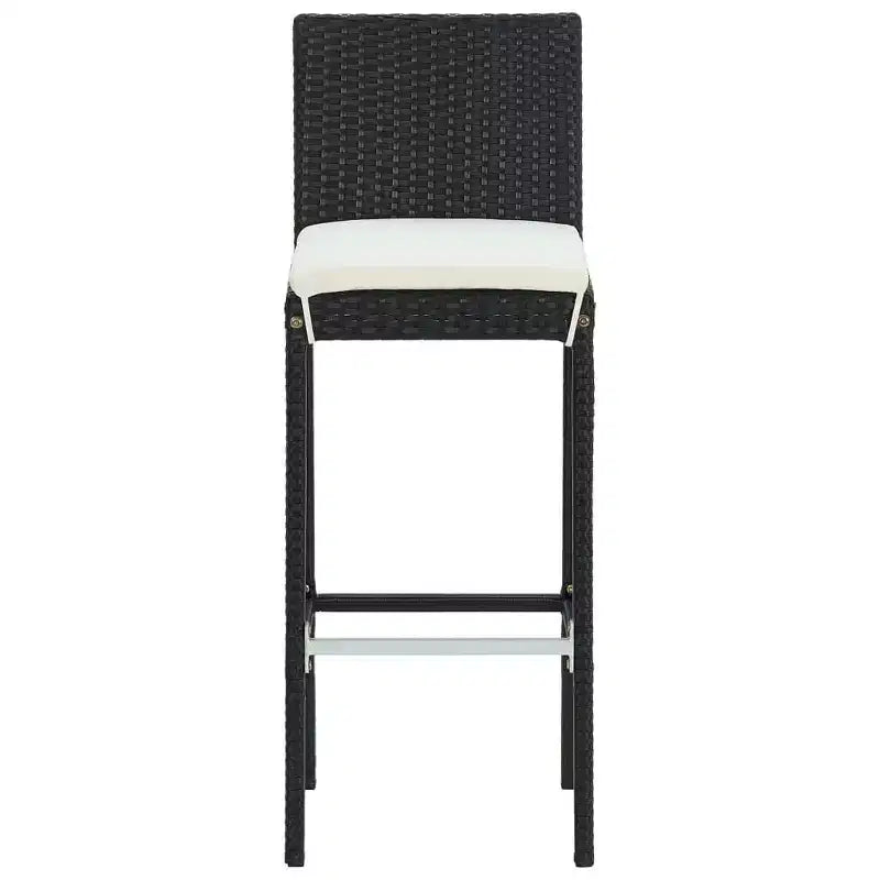 vidaXL Ensemble de bar de jardin en résine tressée noir, acier laqué Standard