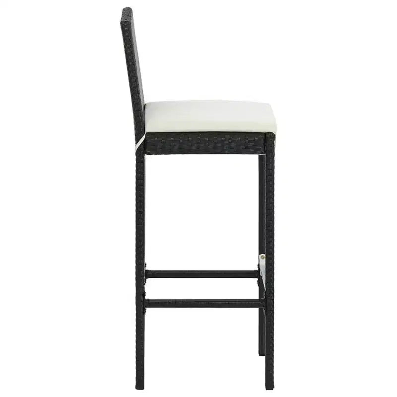 vidaXL Ensemble de bar de jardin en résine tressée noir, acier laqué Standard