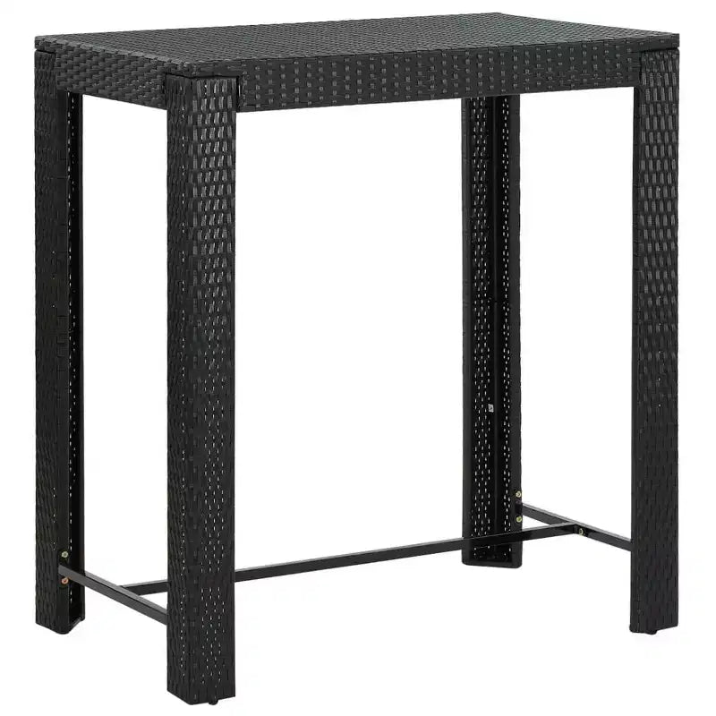 vidaXL Ensemble de bar de jardin en résine tressée noir, acier laqué Standard