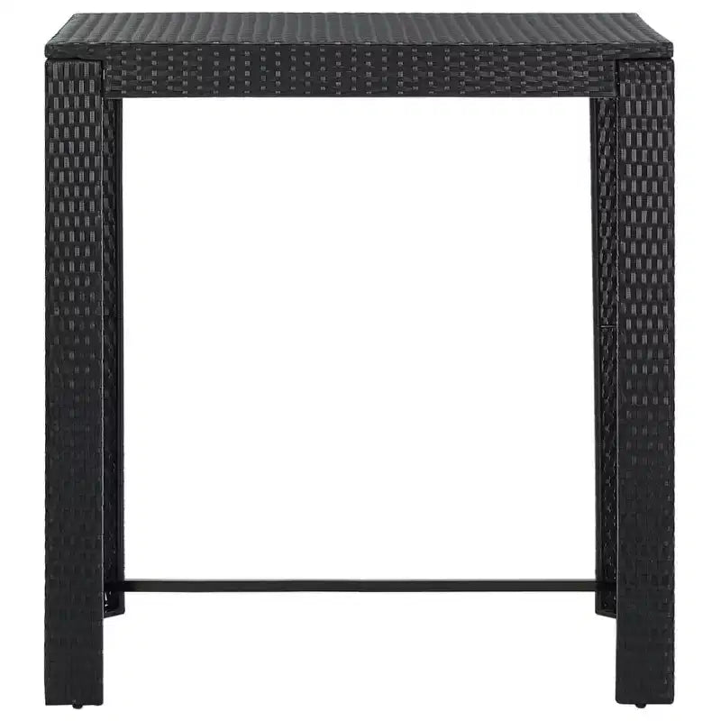 vidaXL Ensemble de bar de jardin en résine tressée noir, acier laqué Standard