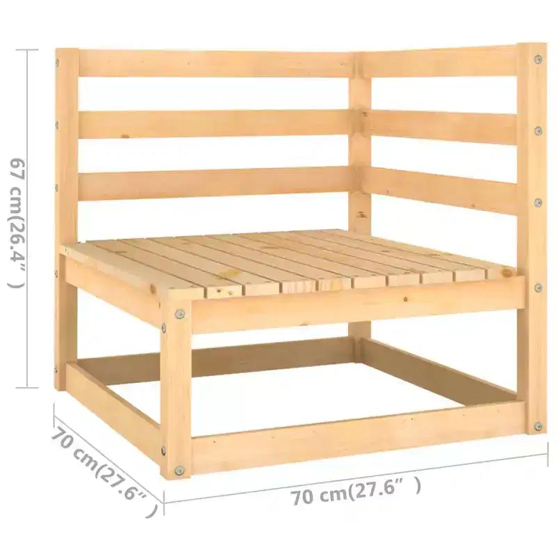 vidaXL Salon de jardin Bois naturel Bois de pin massif 6 pièces