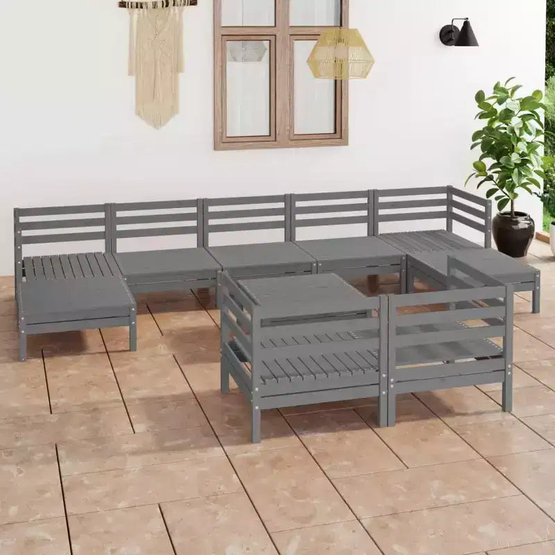 vidaXL Ensemble de mobilier de jardin Bois naturel Bois de pin massif Grand Modulaire