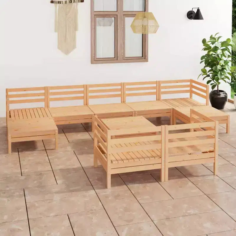 vidaXL Ensemble de mobilier de jardin Bois naturel Bois de pin massif Grand Modulaire