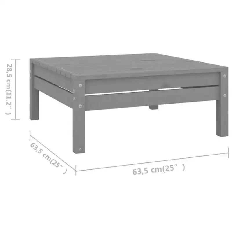 vidaXL Salon de jardin gris Bois de pin massif Ensemble modulaire 10 pièces