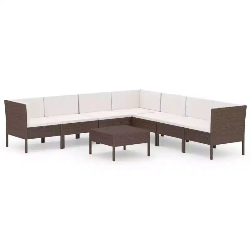 vidaXL Garden Lounge Set Brown, Cream White