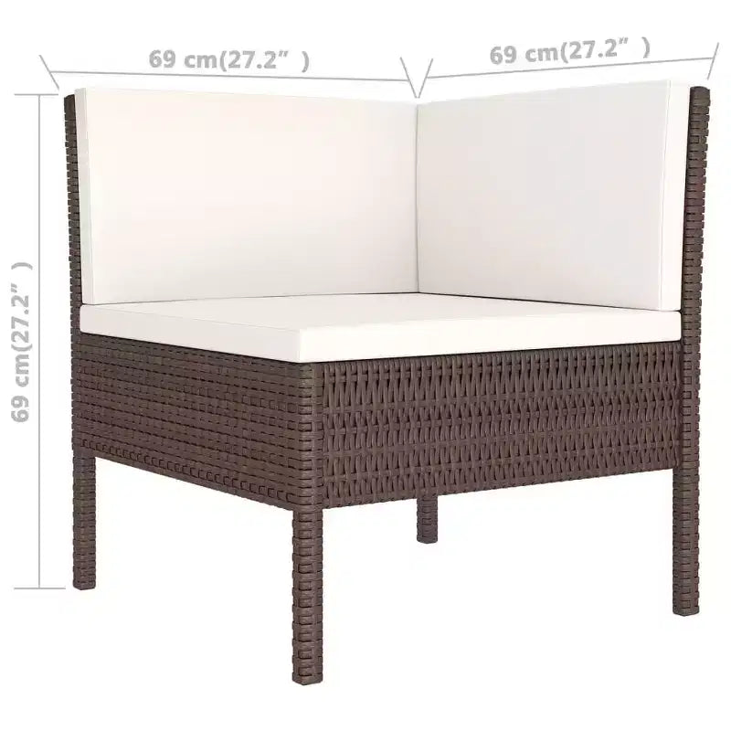 vidaXL Salon de jardin marron