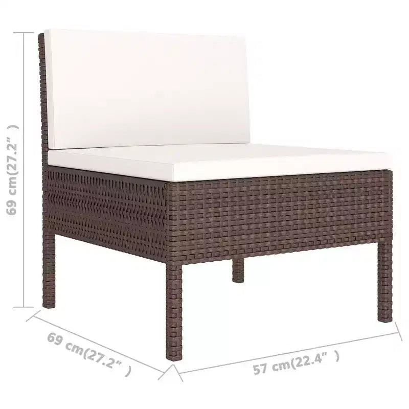 vidaXL Salon de jardin marron