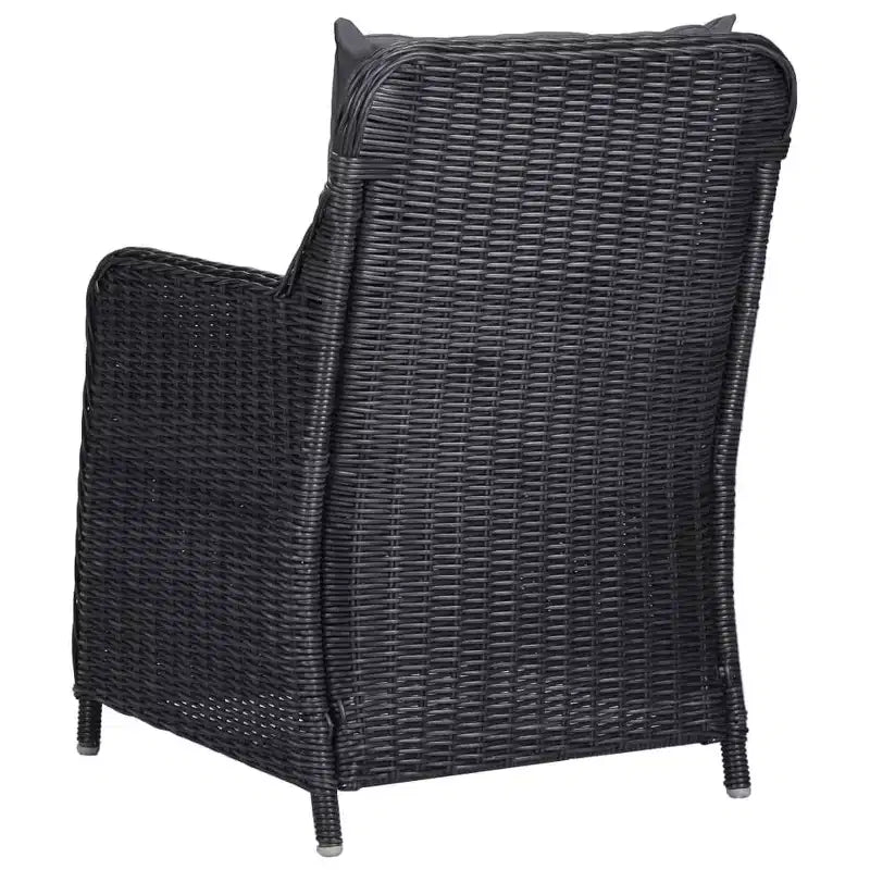 vidaXL Salle à manger Noir, Gris foncé
