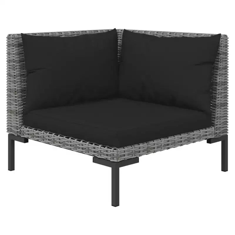 vidaXL Salon de jardin gris foncé