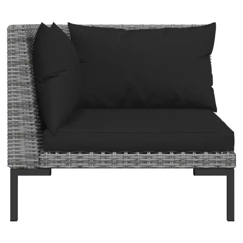 vidaXL Salon de jardin gris foncé