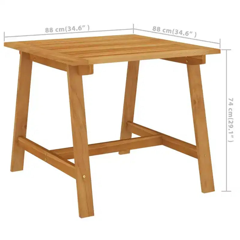 vidaXL Ensemble de salle à manger en bois d'acacia massif repose-pieds réglables moyens