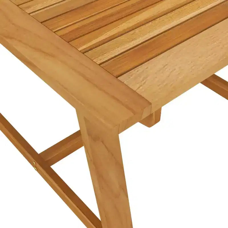 vidaXL Ensemble de salle à manger en bois d'acacia massif repose-pieds réglables moyens