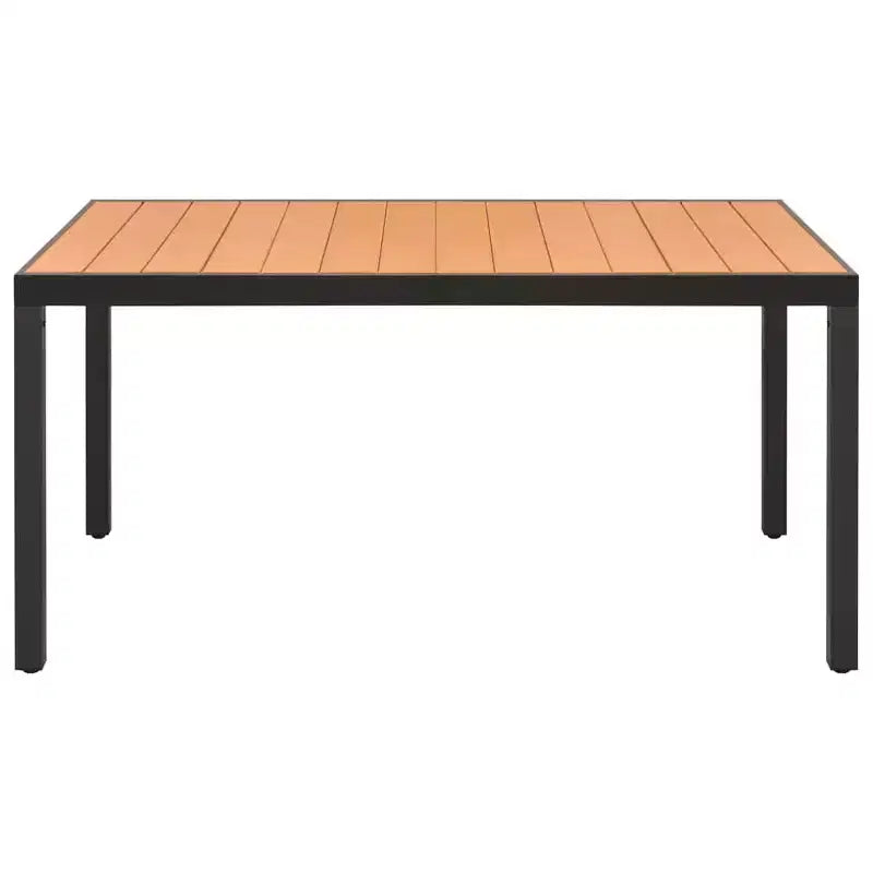vidaXL Salon de jardin Noir et marron Résine tressée, Bois composite, aluminium Taille moyenne