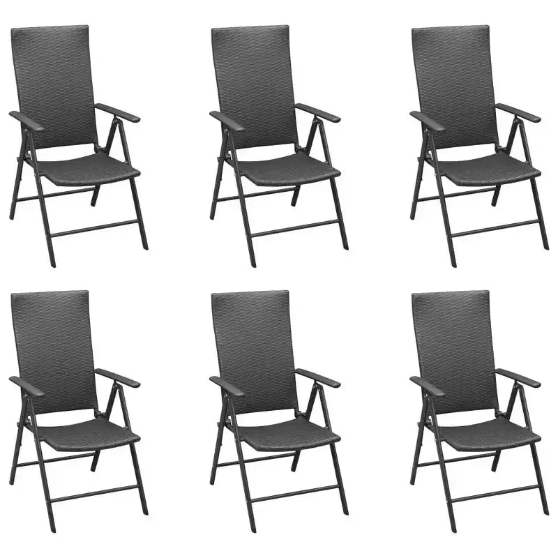 vidaXL Salon de jardin Noir et marron Résine tressée, Bois composite, aluminium Taille moyenne