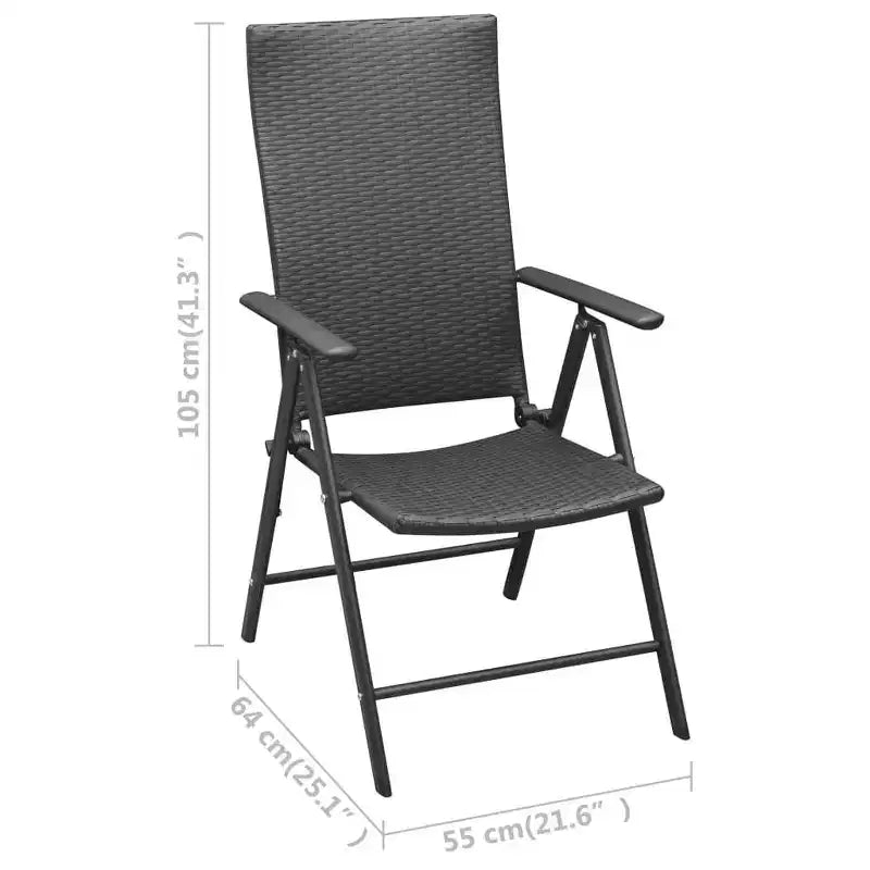 vidaXL Salon de jardin Noir et marron Résine tressée, Bois composite, aluminium Taille moyenne