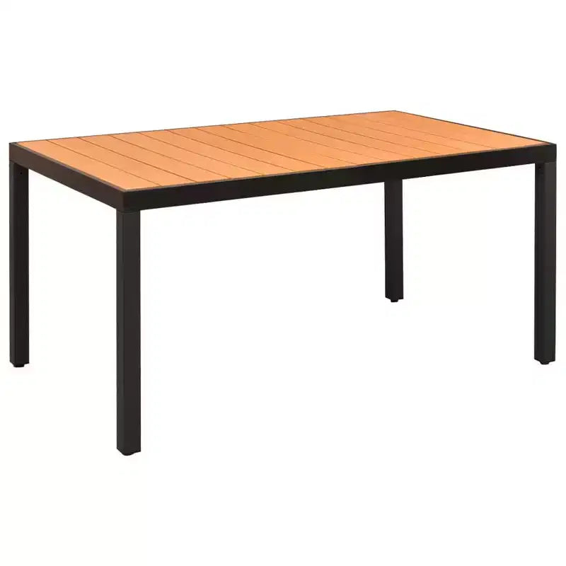 vidaXL Salon de jardin Noir et marron Résine tressée, Bois composite, aluminium Taille moyenne