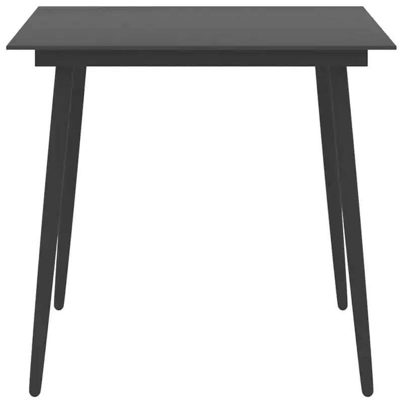 vidaXL Set de salle à manger Noir et Marron Résine tressée, WPC, Acier, Verre Standard