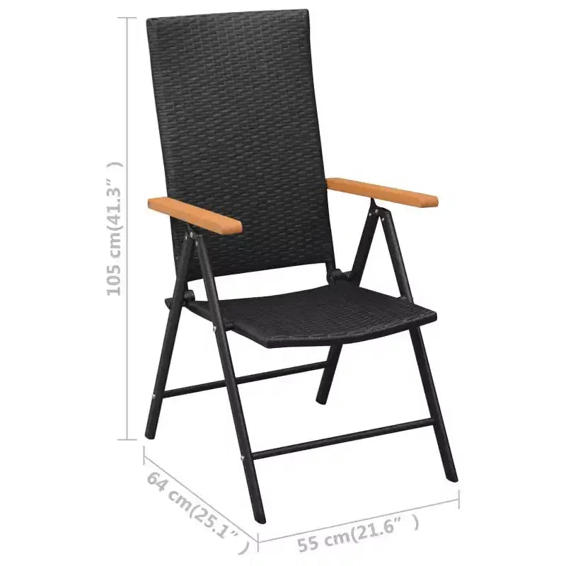 vidaXL Ensemble de salle à manger noir et marron en composite bois-plastique, aluminium et rotin PE, 7 pièces