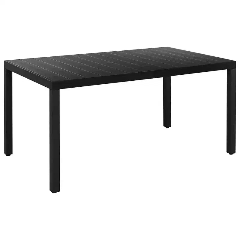vidaXL Ensemble de salle à manger noir et marron en composite bois-plastique, aluminium et rotin PE, 7 pièces