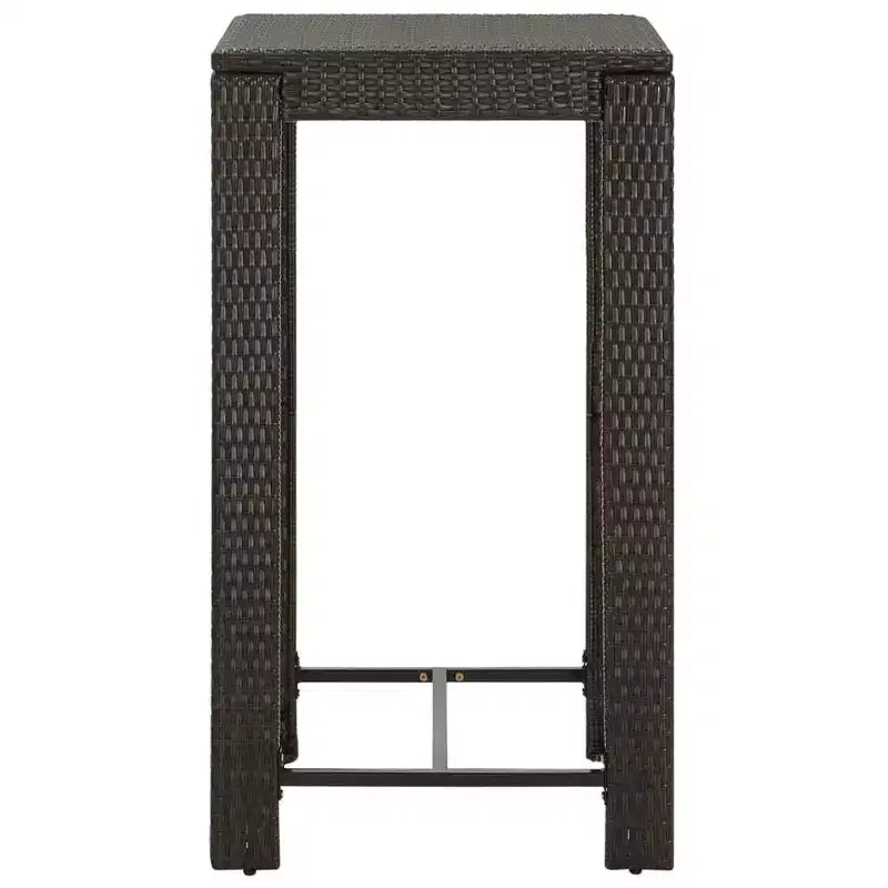 vidaXL Ensemble de bar de jardin en résine tressée marron, acier enduit de poudre Taille M