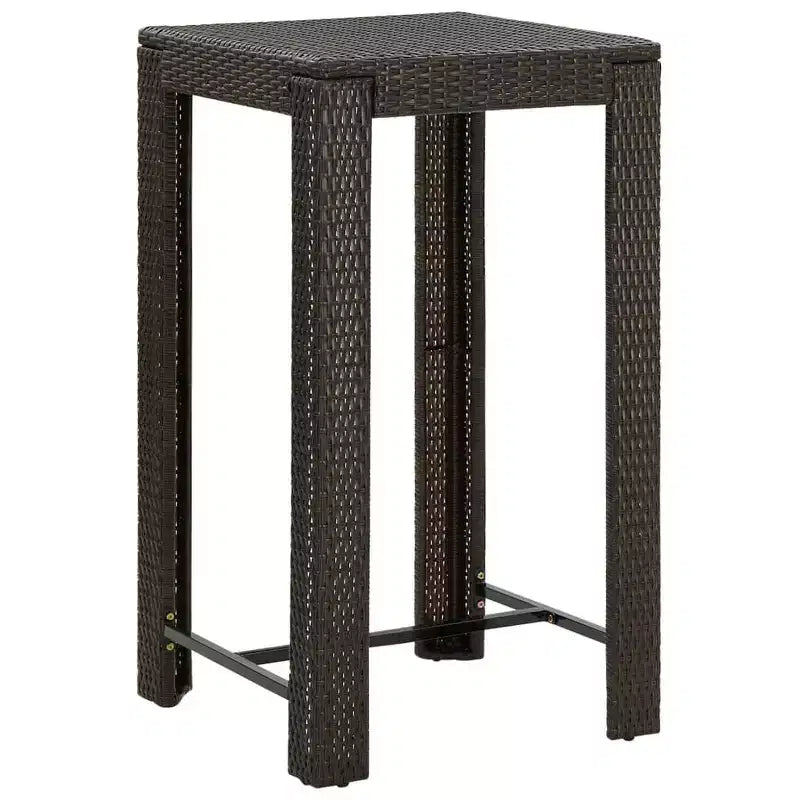 vidaXL Ensemble de bar de jardin en résine tressée marron, acier enduit de poudre Taille M