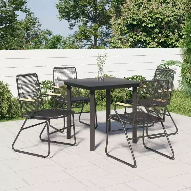 vidaXL Salon de jardin noir en rotin PVC Plusieurs places