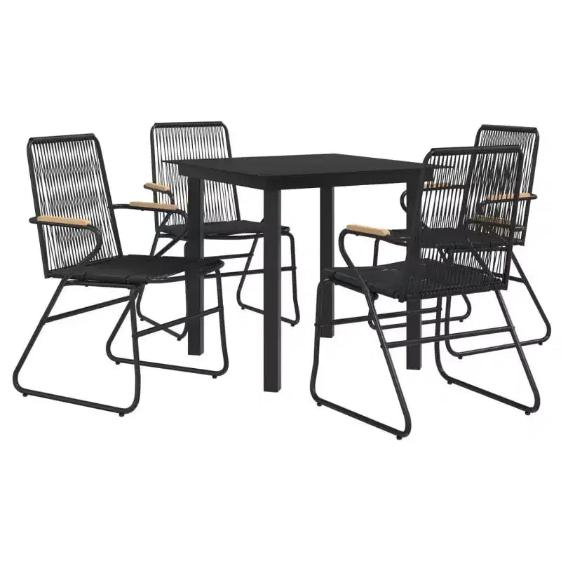 vidaXL Salon de jardin noir en rotin PVC Plusieurs places