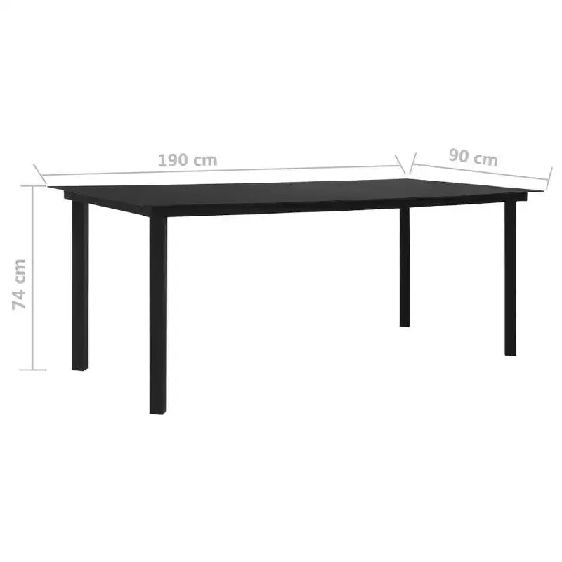 vidaXL Salon de jardin avec table en verre noir et de nombreuses chaises