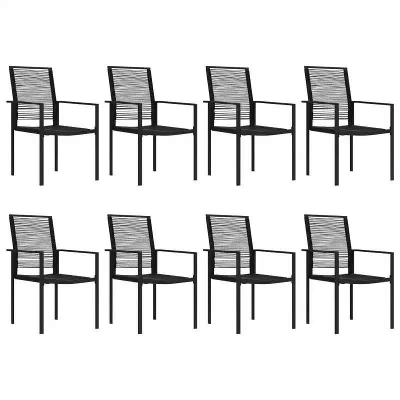 vidaXL Salon de jardin avec table en verre noir et de nombreuses chaises