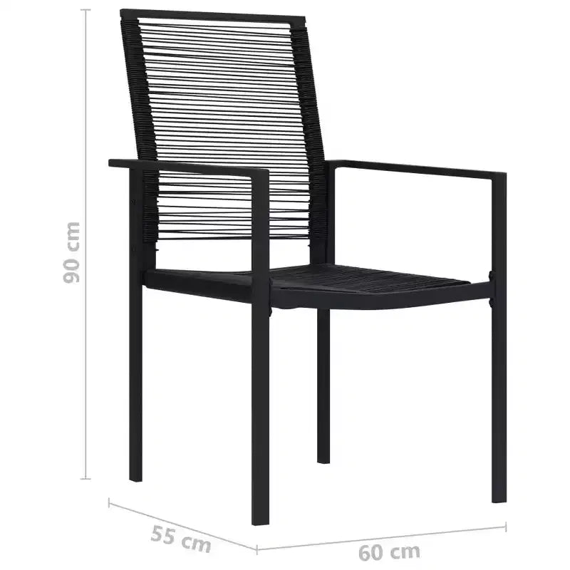 vidaXL Salon de jardin avec table en verre noir et de nombreuses chaises