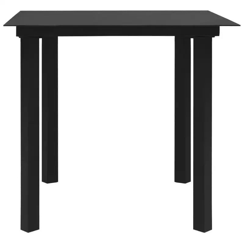 vidaXL Ensemble de salle à manger en verre noir moyen et durable pour le jardin