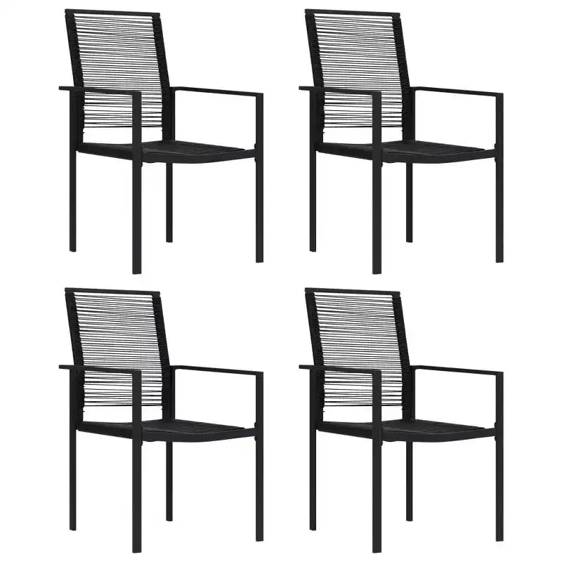 vidaXL Ensemble de salle à manger en verre noir moyen et durable pour le jardin